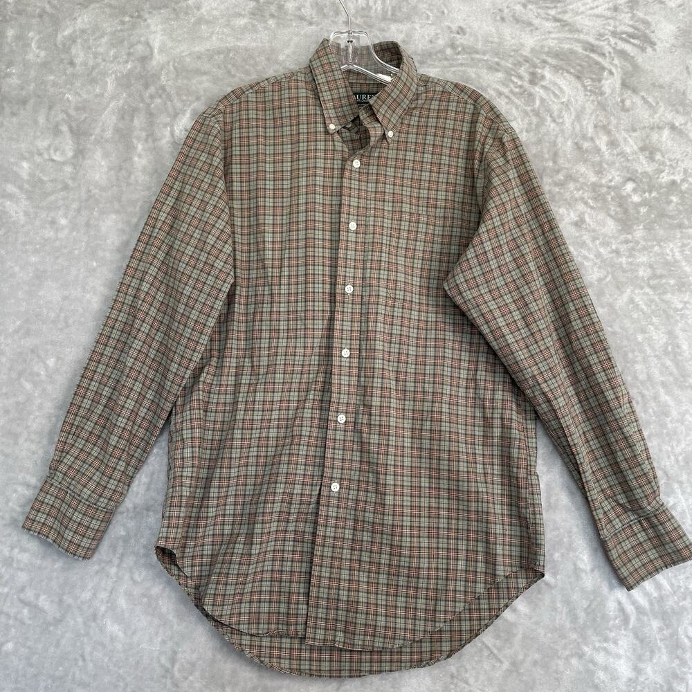 LAUREN Ralph Lauren Classic Fit Plaid Button Down Shirt Mens 15 32/33 Small